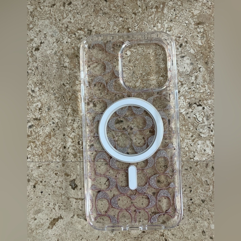 COACH iPhone 15 Pro Max Protective Case MagSafe Signature C Clear Phone Cover - Picture 2 of 8